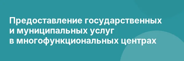 Предоставление государственных и муниципальных услуг в многофункциональных центрах
