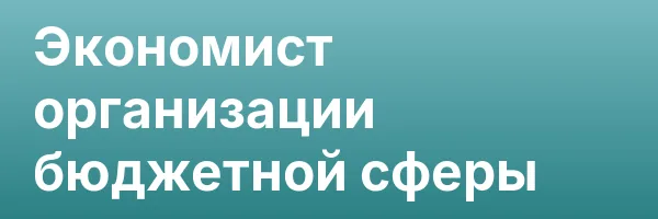 Экономист организации бюджетной сферы