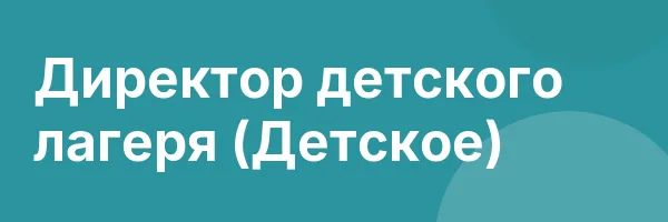 Директор детского лагеря (Детское)