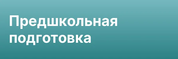 Предшкольная подготовка