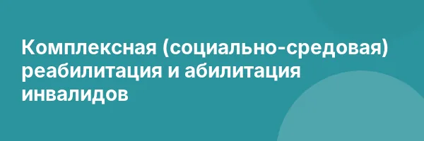 Комплексная (социально-средовая) реабилитация и абилитация инвалидов