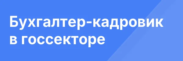 Бухгалтер-кадровик в госсекторе