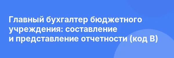 Главный бухгалтер бюджетного учреждения: составление и представление отчетности (код В)