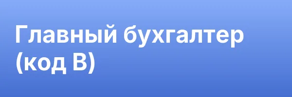 Главный бухгалтер (код В)