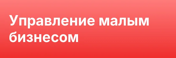 Управление малым бизнесом