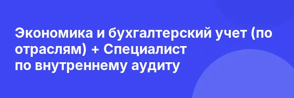 Экономика и бухгалтерский учет (по отраслям) + Специалист по внутреннему аудиту