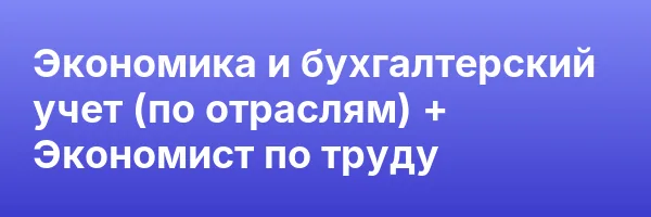 Экономика и бухгалтерский учет (по отраслям) + Экономист по труду