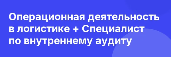 Операционная деятельность в логистике + Специалист по внутреннему аудиту