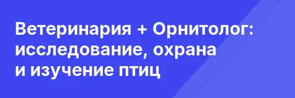 Ветеринария + Орнитолог: исследование, охрана и изучение птиц