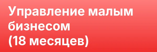 Управление малым бизнесом (18 месяцев)