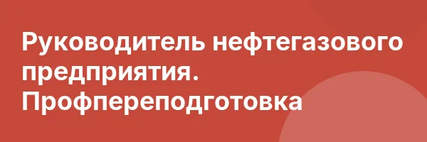 Руководитель нефтегазового предприятия. Профпереподготовка