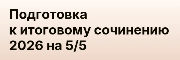 Подготовка к итоговому сочинению 2026 на 5/5