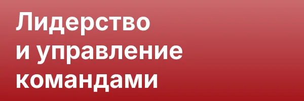 Лидерство и управление командами