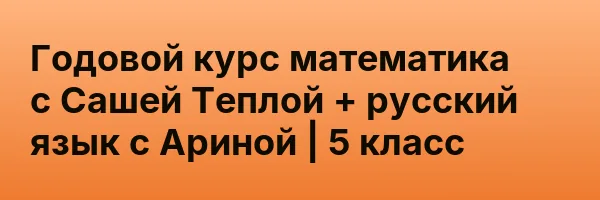 Годовой курс математика с Сашей Теплой + русский язык с Ариной | 5 класс