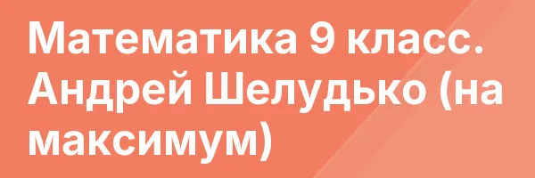 Математика 9 класс. Андрей Шелудько (на максимум)