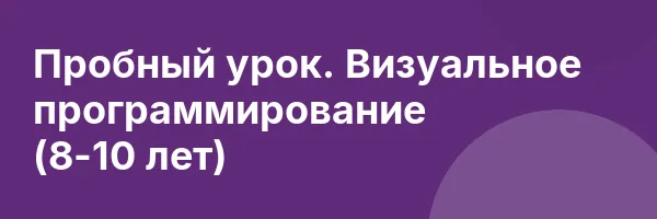 Пробный урок. Визуальное программирование (8-10 лет)