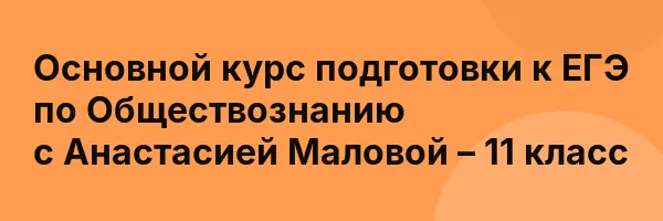 Основной курс подготовки к ЕГЭ по Обществознанию с Анастасией Маловой – 11 класс