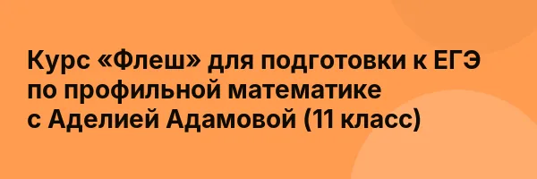Курс «Флеш» для подготовки к ЕГЭ по профильной математике с Аделией Адамовой (11 класс)