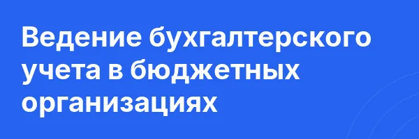 Ведение бухгалтерского учета в бюджетных организациях