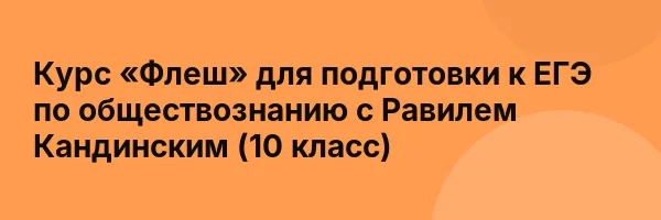 Курс «Флеш» для подготовки к ЕГЭ по обществознанию с Равилем Кандинским (10 класс)