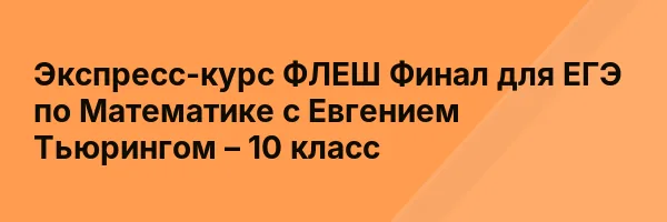 Экспресс-курс ФЛЕШ Финал для ЕГЭ по Математике с Евгением Тьюрингом – 10 класс