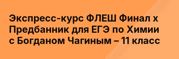 Экспресс-курс ФЛЕШ Финал х Предбанник для ЕГЭ по Химии с Богданом Чагиным – 11 класс