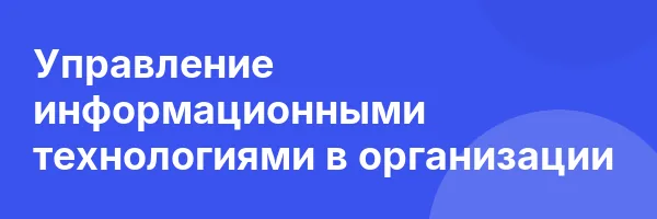 Управление информационными технологиями в организации