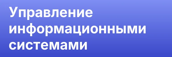 Управление информационными системами