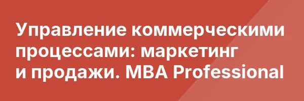 Управление коммерческими процессами: маркетинг и продажи. MBA Professional