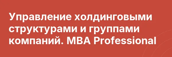 Управление холдинговыми структурами и группами компаний. MBA Professional