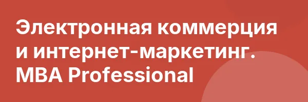 Электронная коммерция и интернет-маркетинг. MBA Professional