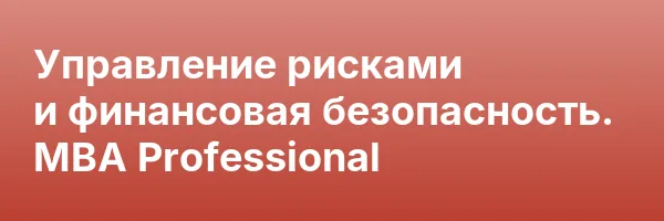 Управление рисками и финансовая безопасность. MBA Professional