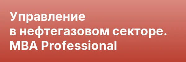 Управление в нефтегазовом секторе. MBA Professional