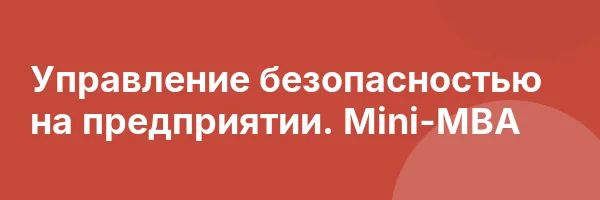Управление безопасностью на предприятии. Mini-MBA