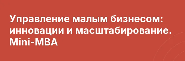 Управление малым бизнесом: инновации и масштабирование. Mini-MBA