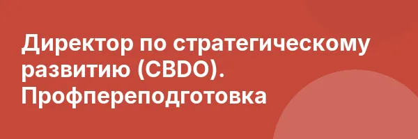 Директор по стратегическому развитию (CBDO). Профпереподготовка