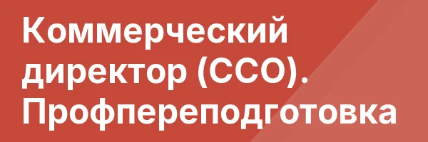 Коммерческий директор (CCO). Профпереподготовка