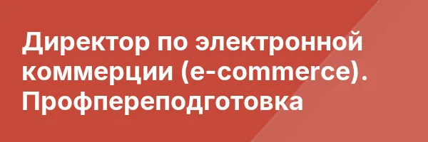 Директор по электронной коммерции (e-commerce). Профпереподготовка