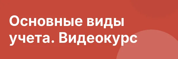 Основные виды учета. Видеокурс
