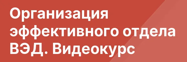 Организация эффективного отдела ВЭД. Видеокурс