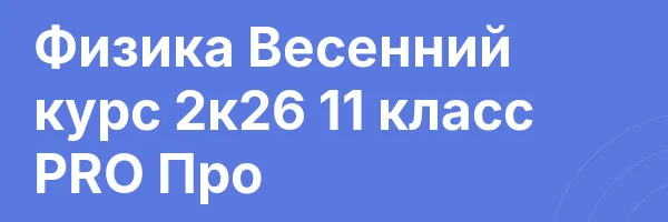 Физика Весенний курс 2к26 11 класс PRO Про