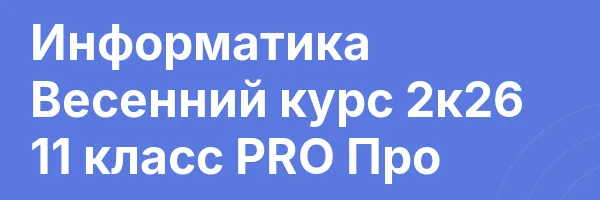 Информатика Весенний курс 2к26 11 класс PRO Про