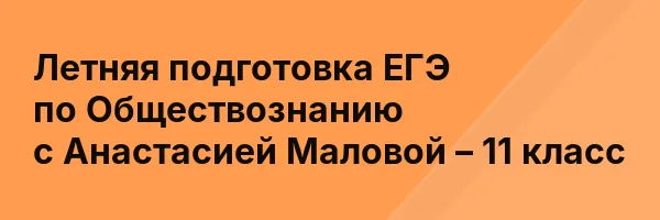 Летняя подготовка ЕГЭ по Обществознанию с Анастасией Маловой – 11 класс