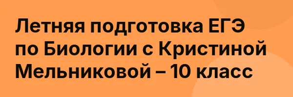 Летняя подготовка ЕГЭ по Биологии с Кристиной Мельниковой – 10 класс