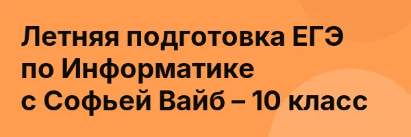 Летняя подготовка ЕГЭ по Информатике с Софьей Вайб – 10 класс