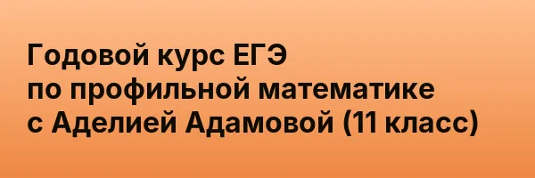 Годовой курс ЕГЭ по профильной математике с Аделией Адамовой (11 класс)