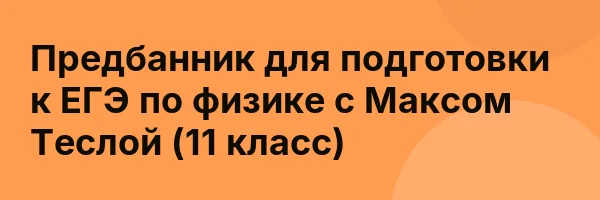 Предбанник для подготовки к ЕГЭ по физике с Максом Теслой (11 класс)