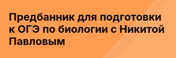 Предбанник для подготовки к ОГЭ по биологии с Никитой Павловым