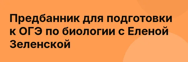 Предбанник для подготовки к ОГЭ по биологии с Еленой Зеленской