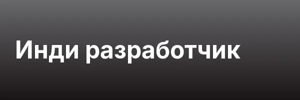 Инди разработчик